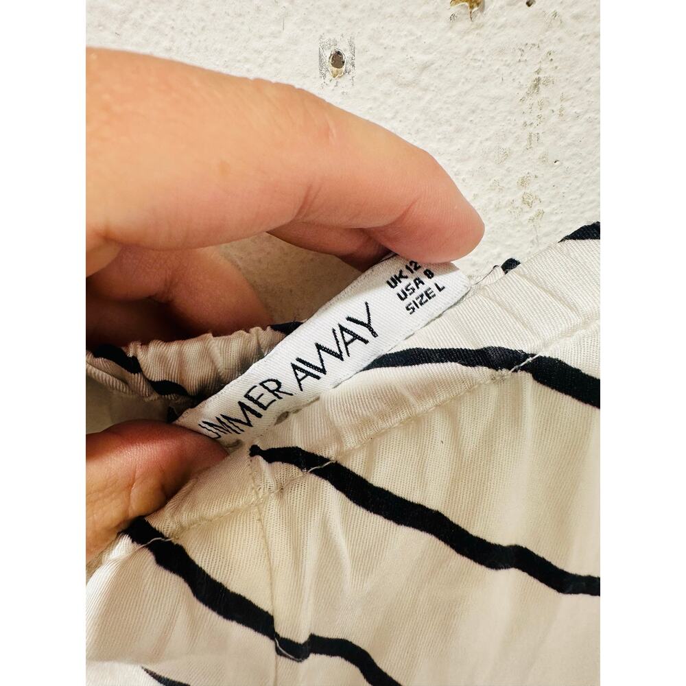 SUMMER AWAY Black White Striped Pattern Vacay Top Bottom Combined Set - Picture 16 of 16
